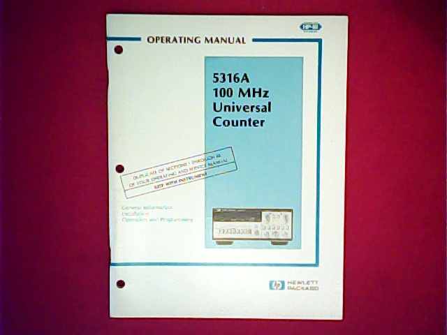 [VL-007326] Hewlett Packard 5316A Operating Manual