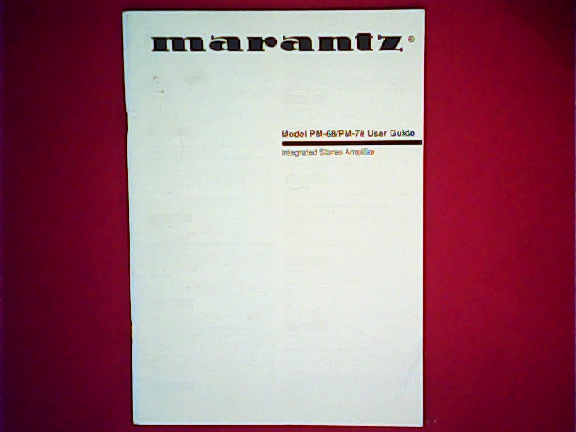 [VL-007328] Marantz PM68, PM78 User Manual