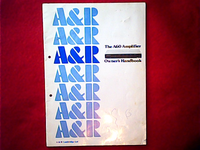 A&R Cambridge A60 Owner's Handbook