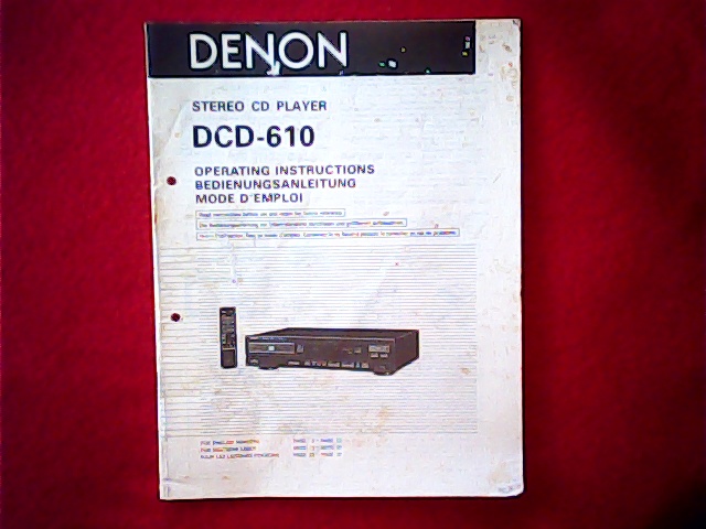 [VL-008367] Denon DCD-610 Operating Instructions