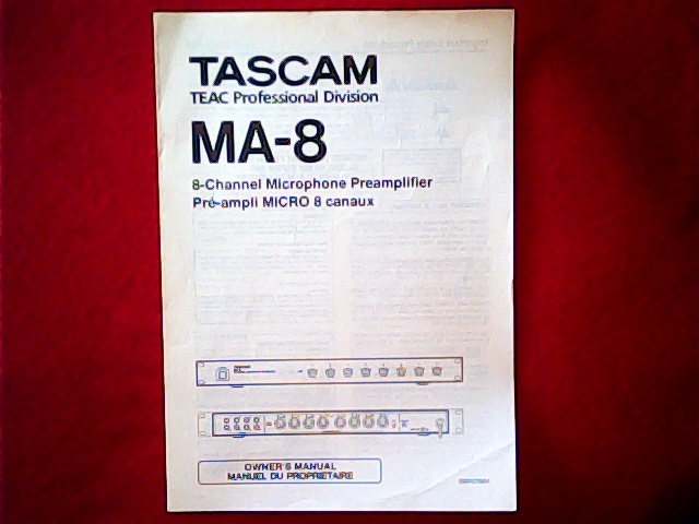 Tascam MA-8 Owner's Manual