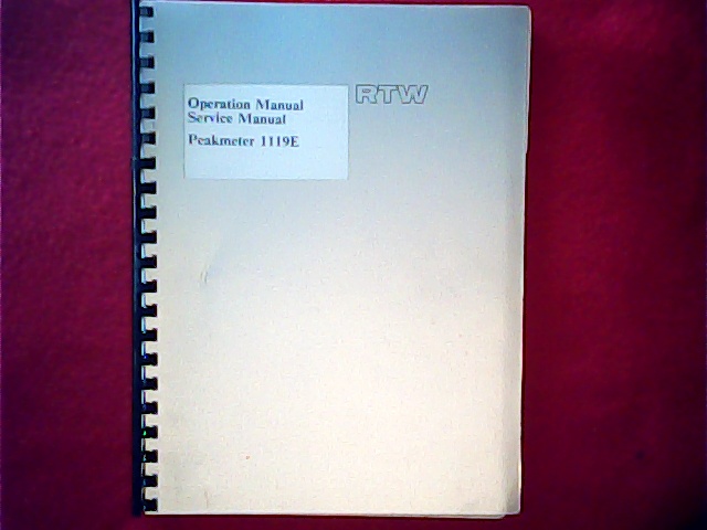 [VL-008379] RTW 1119E Operation Service Manual