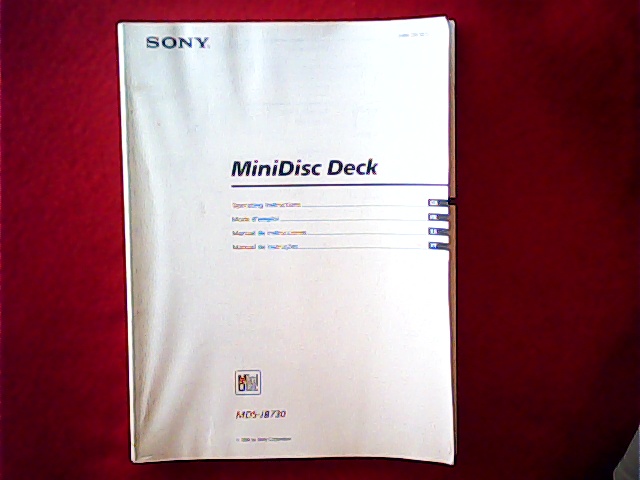 [VL-008383] Sony MDS-JB730 Operating Instruction