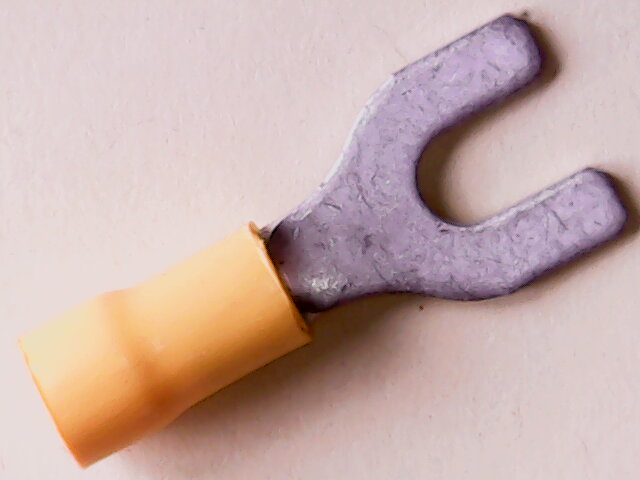 Kabelschoen Vork M5 4-6 mm Geel Geïsoleerd