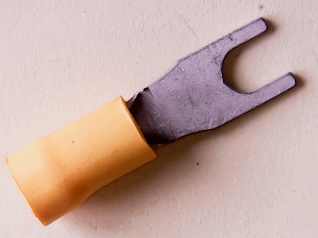 Kabelschoen Vork M4 4-6 mm Geel Geïsoleerd