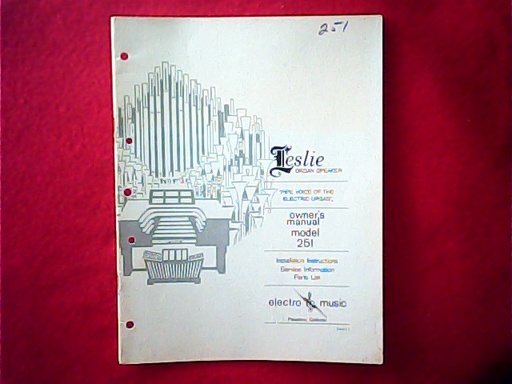 [VL-008386] Leslie model 251 Owner's Manual