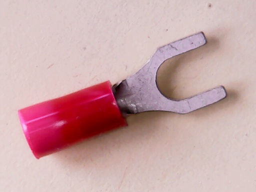 [VA-002634] Kabelschoen Vork M4 0.5-1 mm Rood  Geïsoleerd