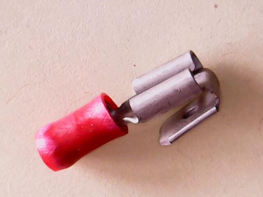 [VA-002630] Kabelschoen Vlakstekker 6.3x0.8 mm Huls met Tab 0.5-1 mm Rood Geïsoleerd