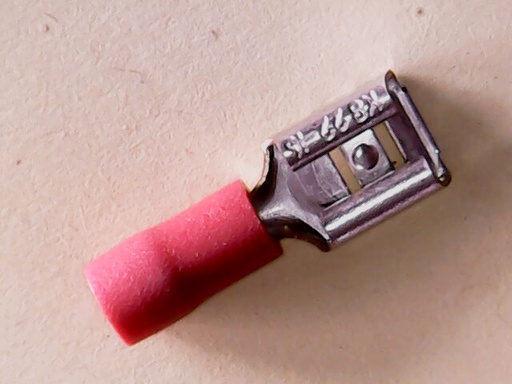 [VA-002628] Kabelschoen Vlakstekker 6.3x0.8 mm Huls 0.5-1 mm Rood Geïsoleerd